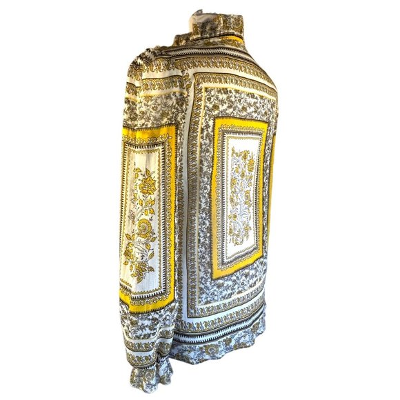 Lily White Shirt Womens Medium Yellow White Peasant Blouse - Picture 6 of 13